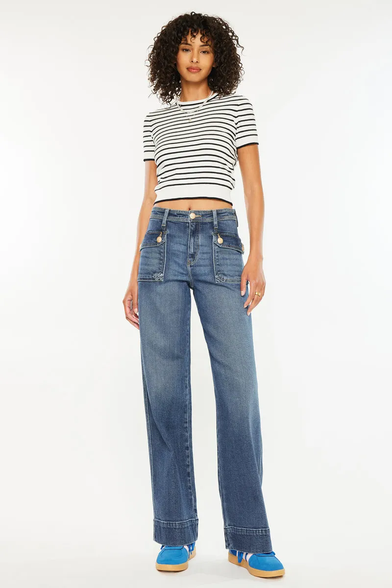 Luka High Rise Wide Leg Jeans sold by Kan Can