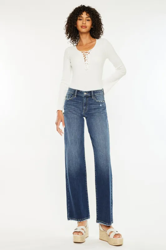 Gemma Essentials Mid Rise Wide Jeans sold by Kan Can