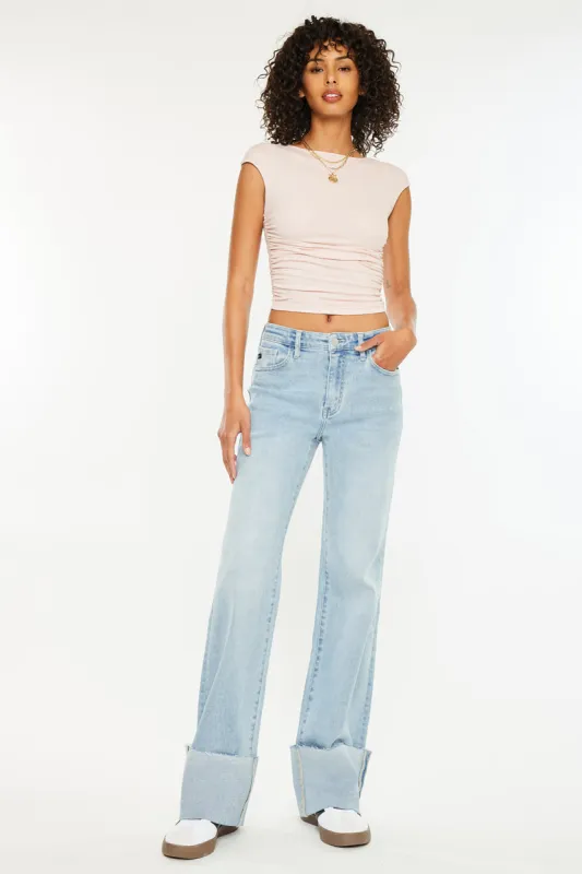 Franny Essentials High Rise Wide Flare Jeans sold by Kan Can