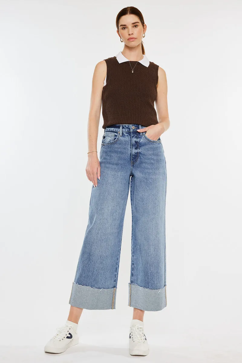 Alfie 90's Cropped Wide Leg Jeans sold by Kan Can
