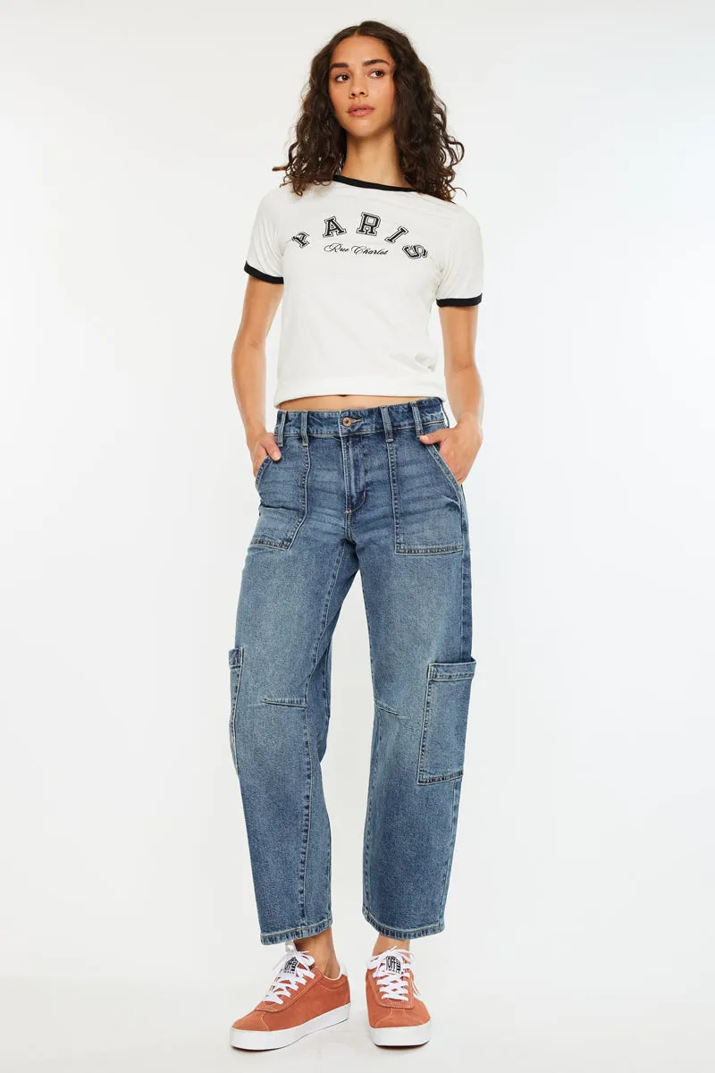 Charly Low Slung Barrel Jeans sold by Kan Can