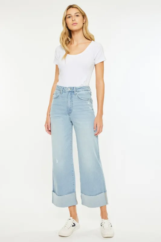 Sully 90's Cropped Wide Leg Jeans sold by Kan Can