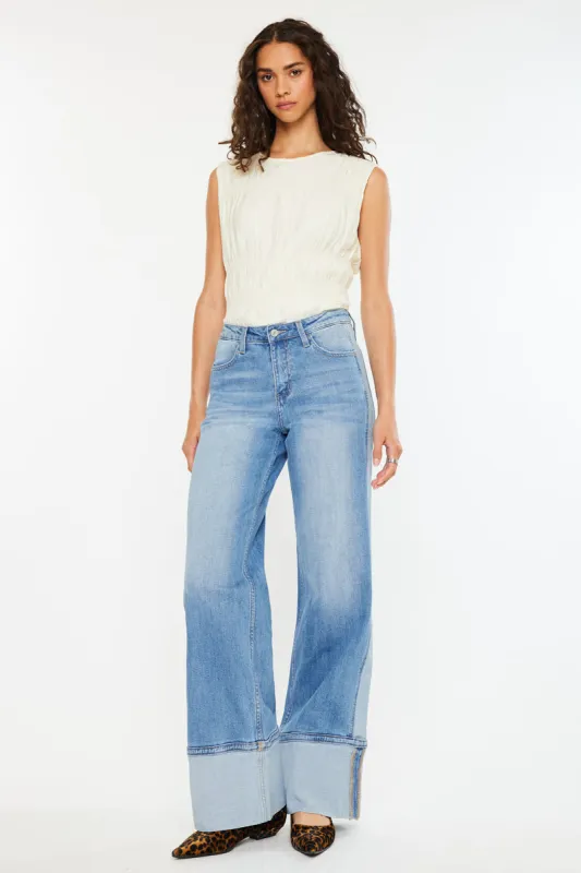 Arlene High Rise Wide Leg Jeans sold by Kan Can