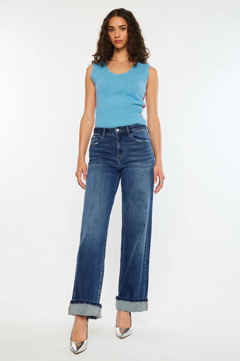 Tiara Essentials High Rise Wide Leg Jeans sold by Kan Can product image thumbnail 5