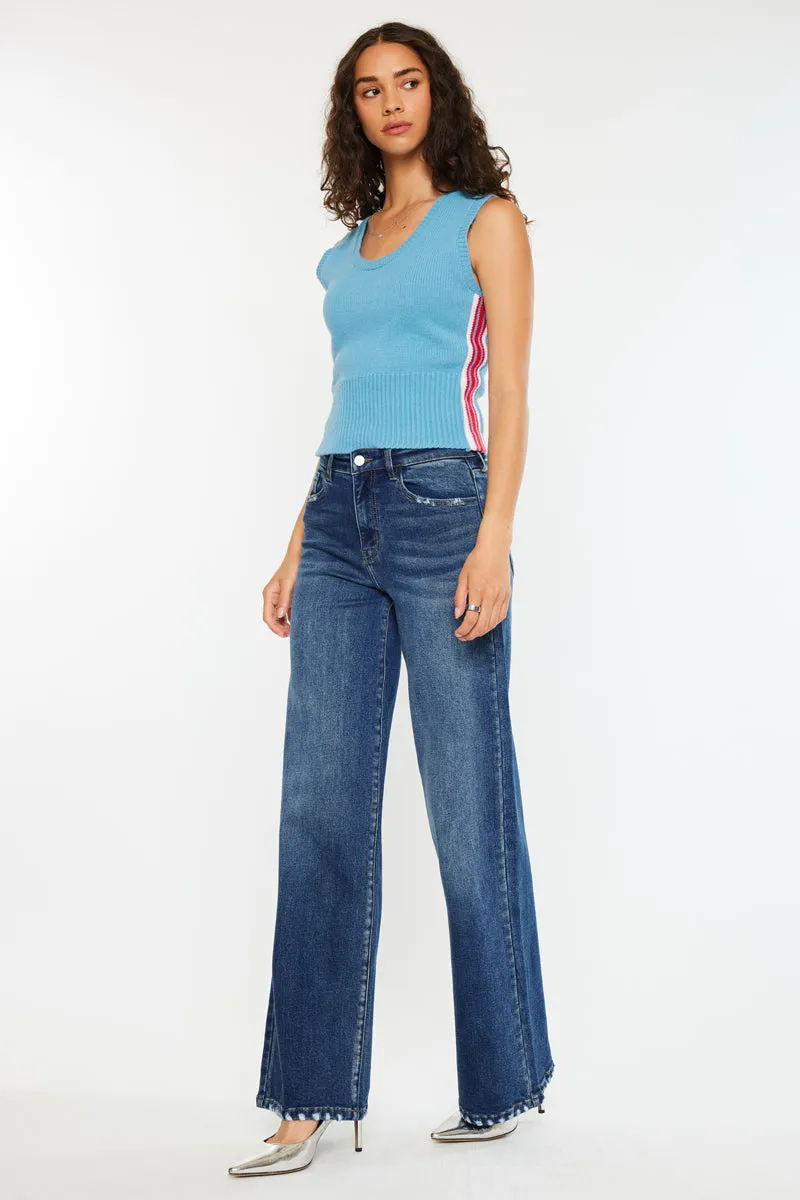 Tiara Essentials High Rise Wide Leg Jeans sold by Kan Can product image thumbnail 3
