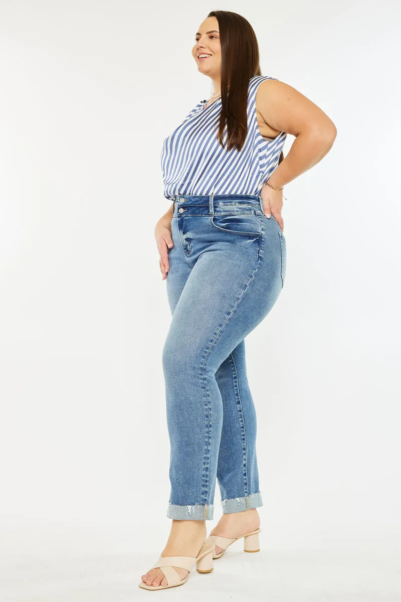 Irina Essentials High Rise Slim Straight Leg Jeans (Plus Size) sold by Kan Can product image thumbnail 4