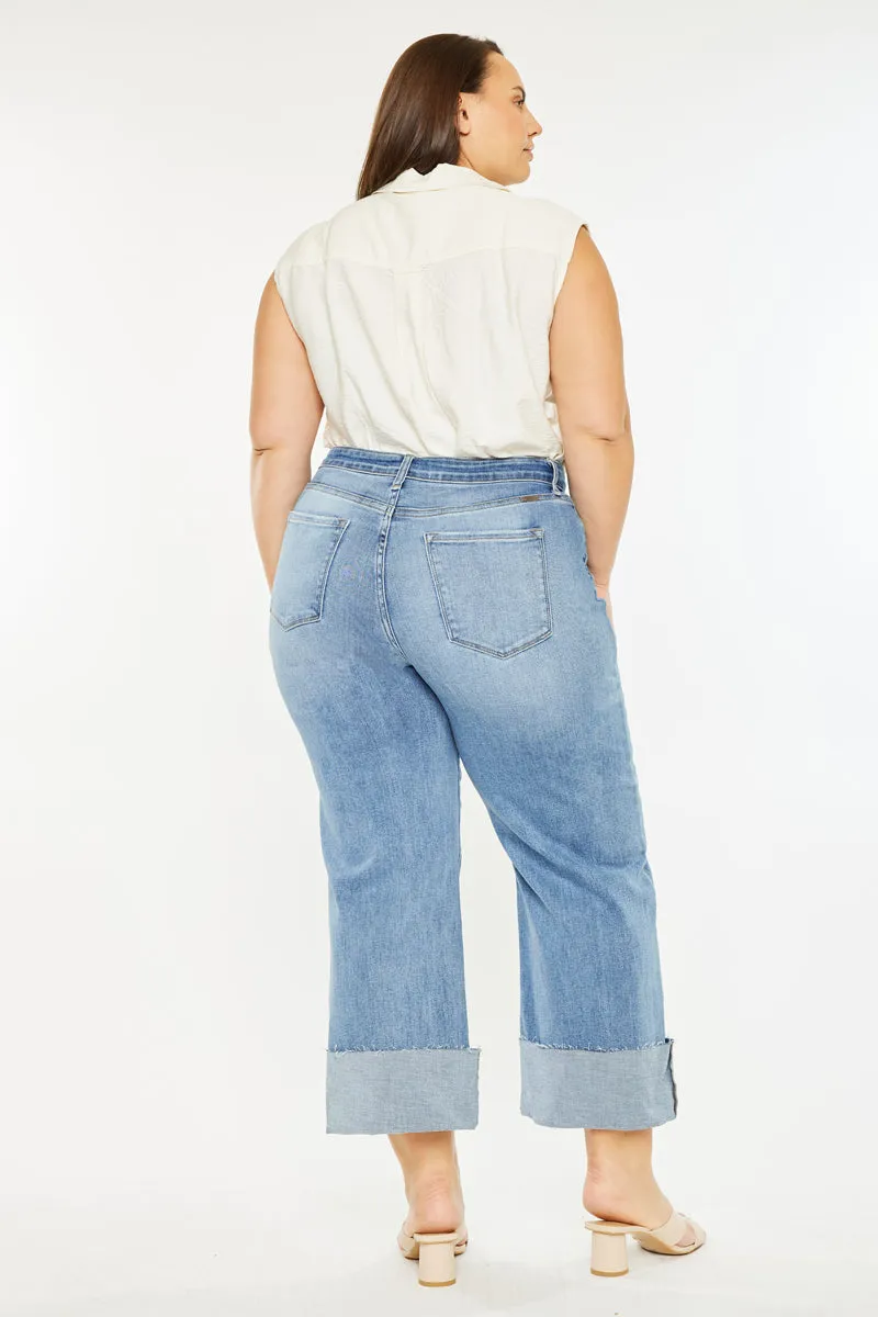 Leslie Essentials High Rise Crop Wide Leg Jeans (Plus Size) sold by Kan Can product image thumbnail 2