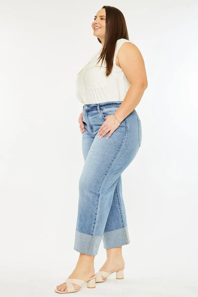 Leslie Essentials High Rise Crop Wide Leg Jeans (Plus Size) sold by Kan Can product image thumbnail 5