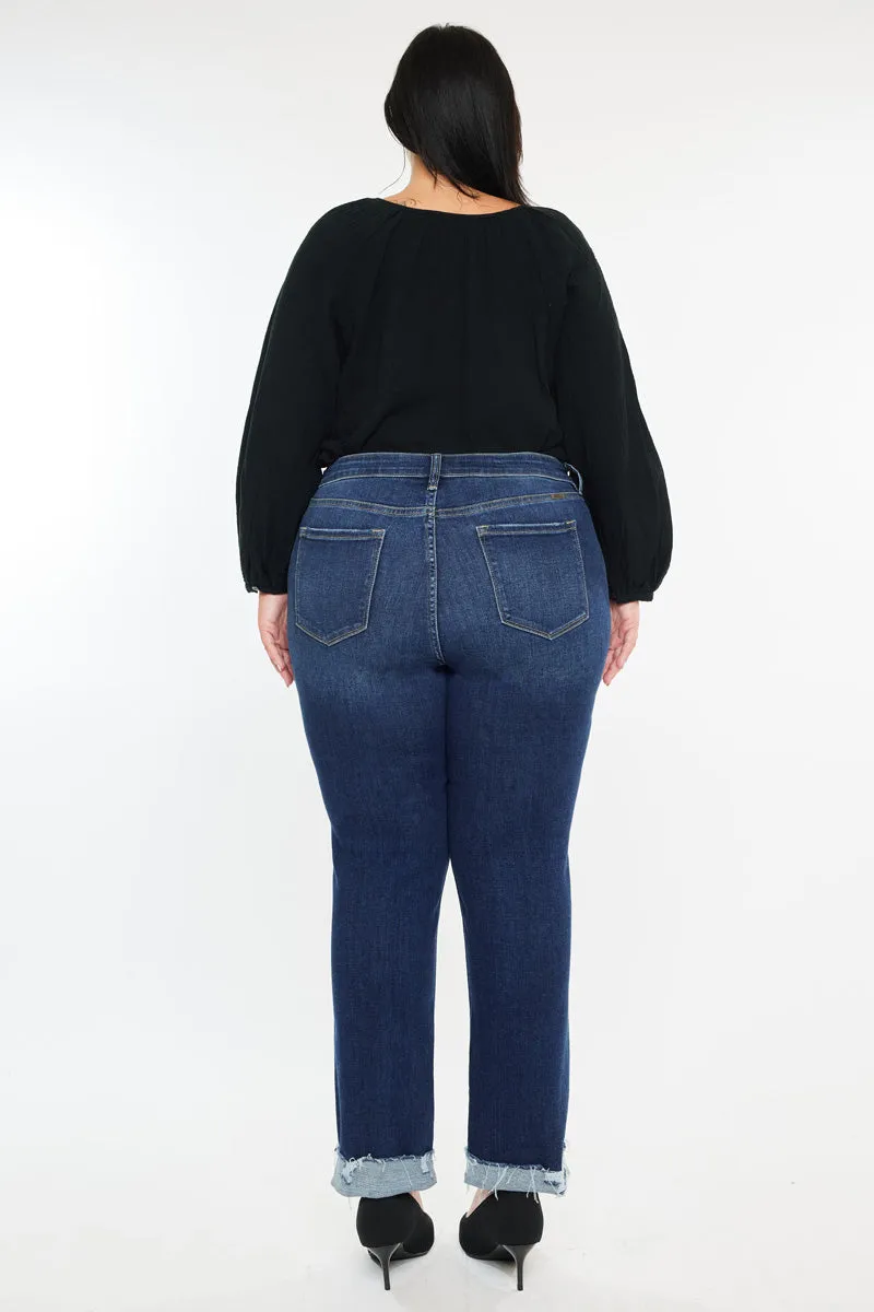 Emely Essentials Mid Rise Slim Straight Leg Jeans (Plus Size) sold by Kan Can product image thumbnail 2