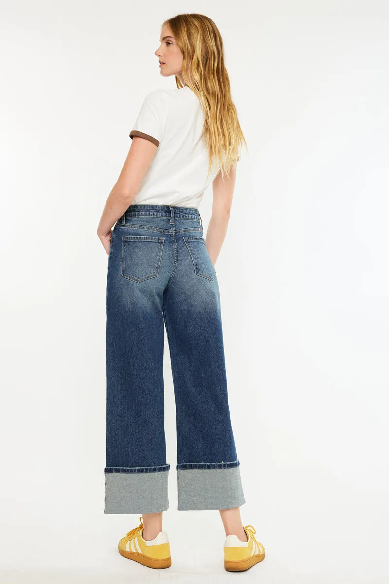 Collie Ultra High Rise Cropped Wide Leg Jeans sold by Kan Can product image thumbnail 2