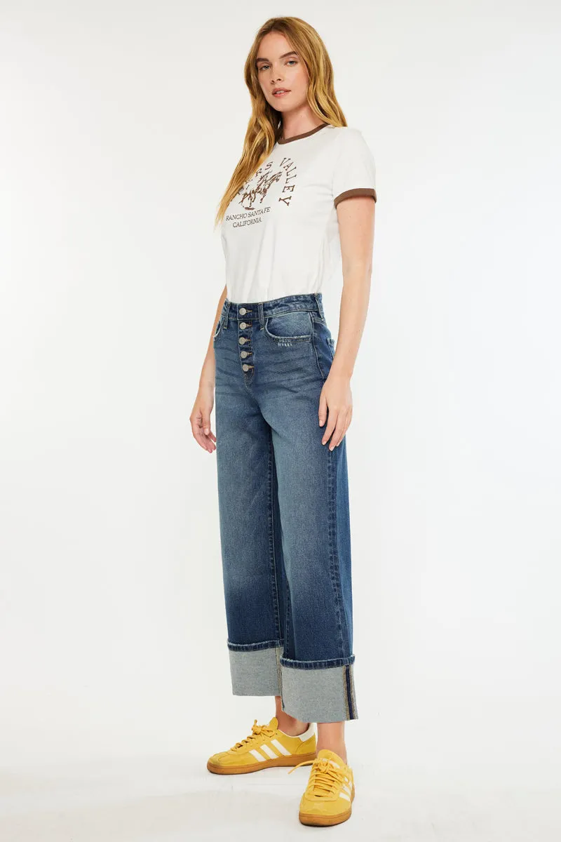Collie Ultra High Rise Cropped Wide Leg Jeans sold by Kan Can product image thumbnail 5