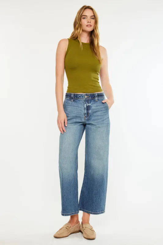 Bells Mid Rise Loose Barrel Jeans sold by Kan Can
