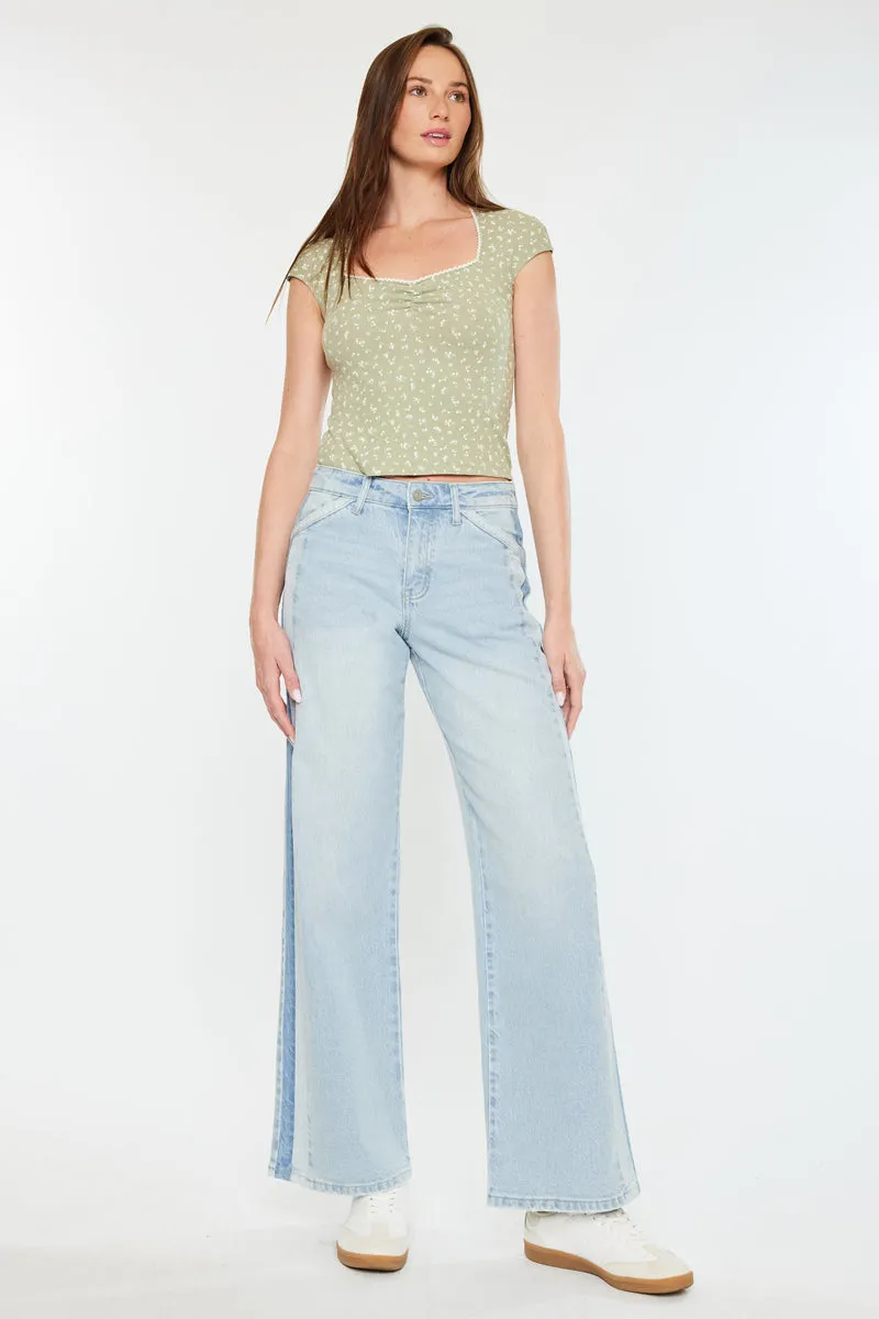 Mona High Rise Wide Leg Jeans sold by Kan Can