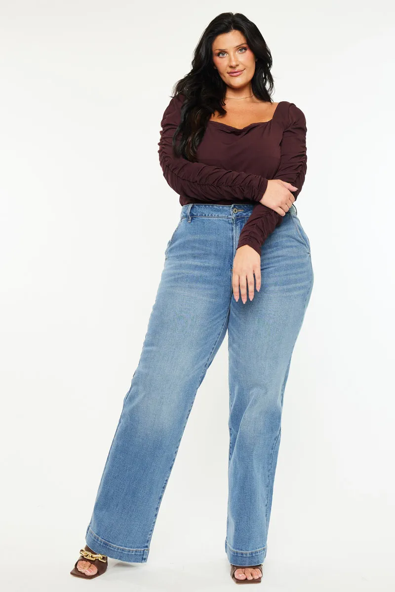Bertha High Rise Trouser Wide Leg Jeans (Plus Size) sold by Kan Can product image thumbnail 4