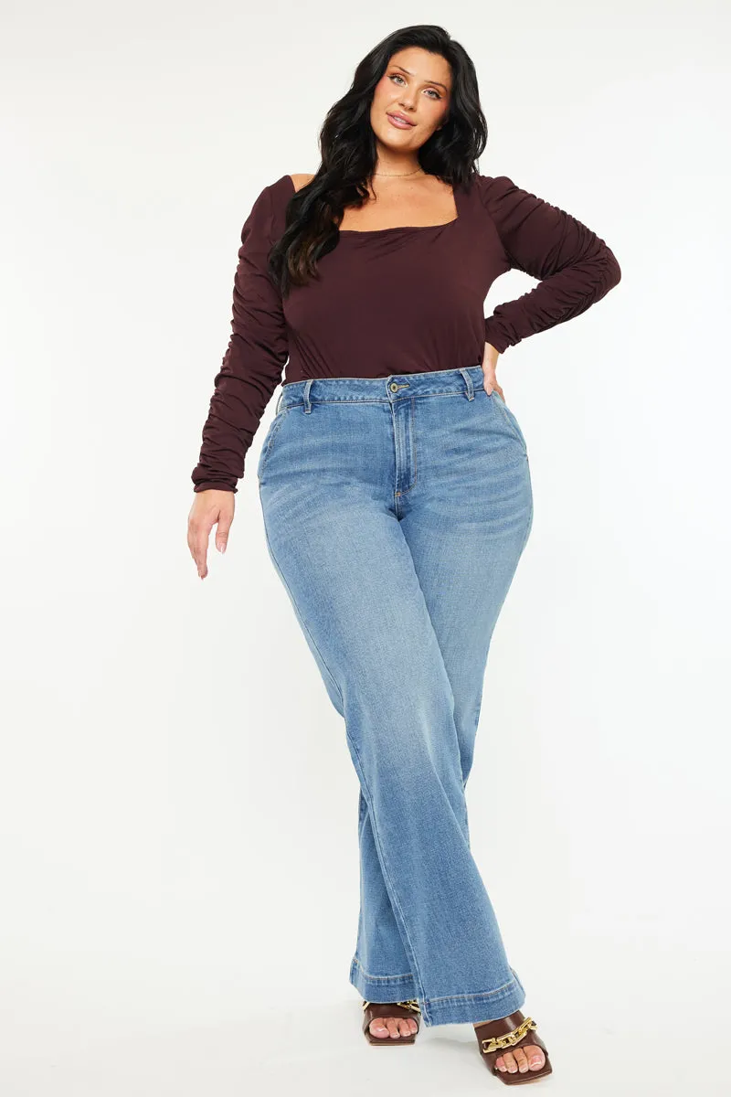 Bertha High Rise Trouser Wide Leg Jeans (Plus Size) sold by Kan Can