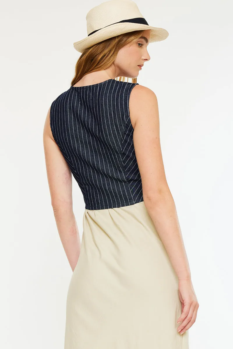 Shelley Stripe Tailored Vest sold by Kan Can product image thumbnail 2