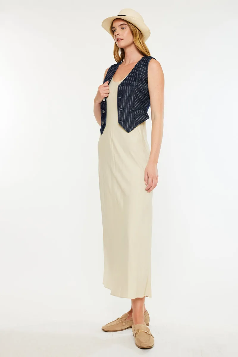 Shelley Stripe Tailored Vest sold by Kan Can product image thumbnail 4