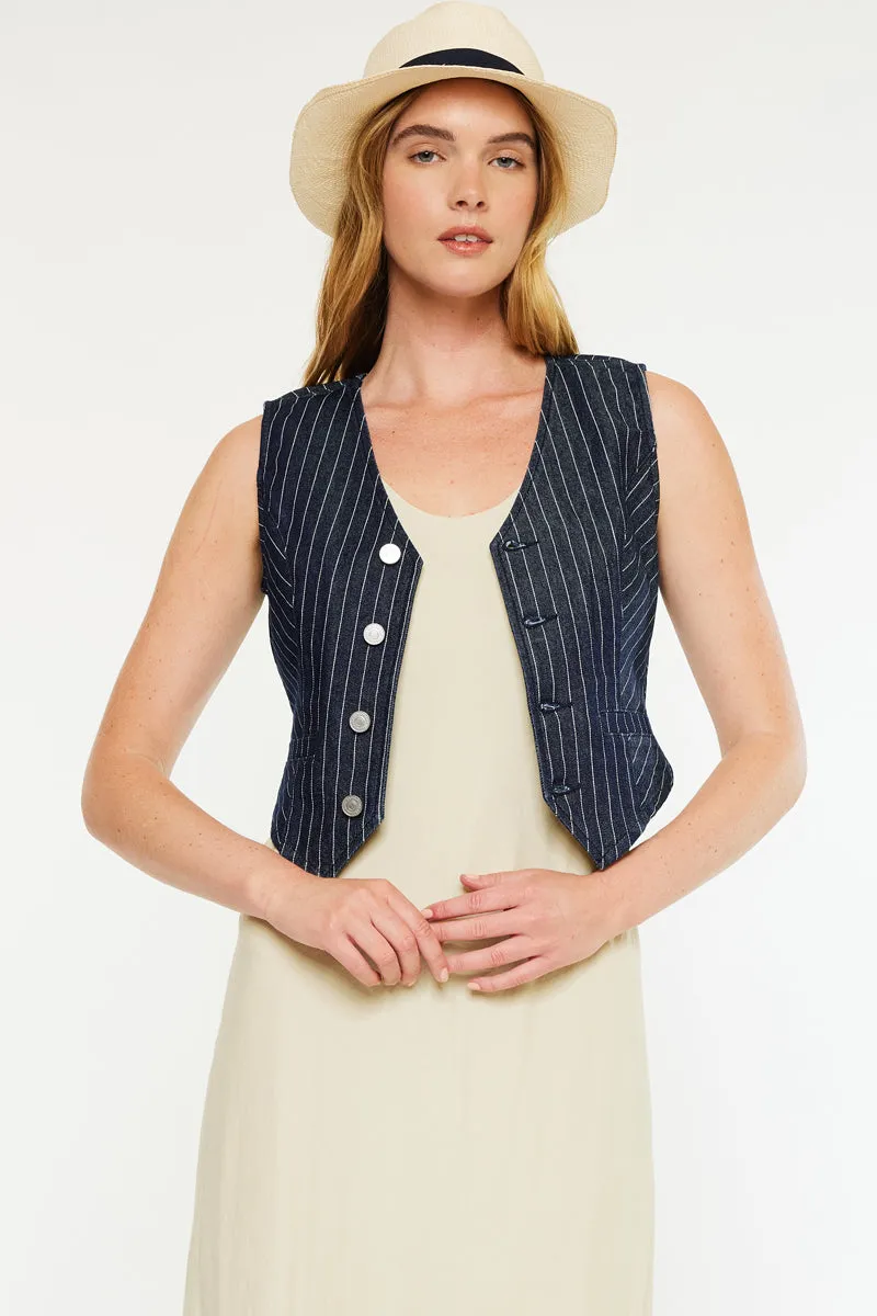 Shelley Stripe Tailored Vest sold by Kan Can