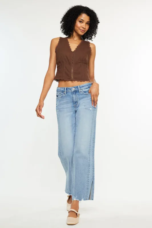 Sonia Mid Rise Straight Jeans sold by Kan Can