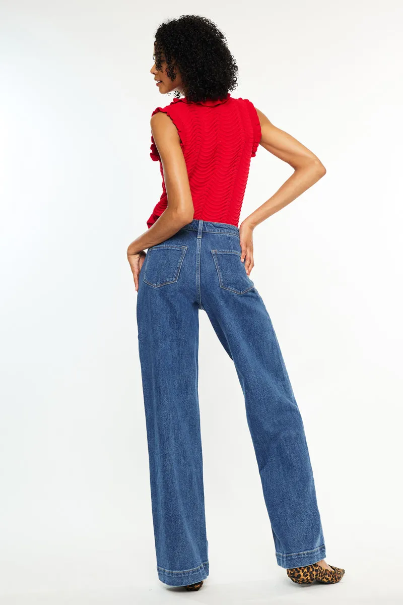 Sol High Rise Wide Leg Trousers sold by Kan Can product image thumbnail 4