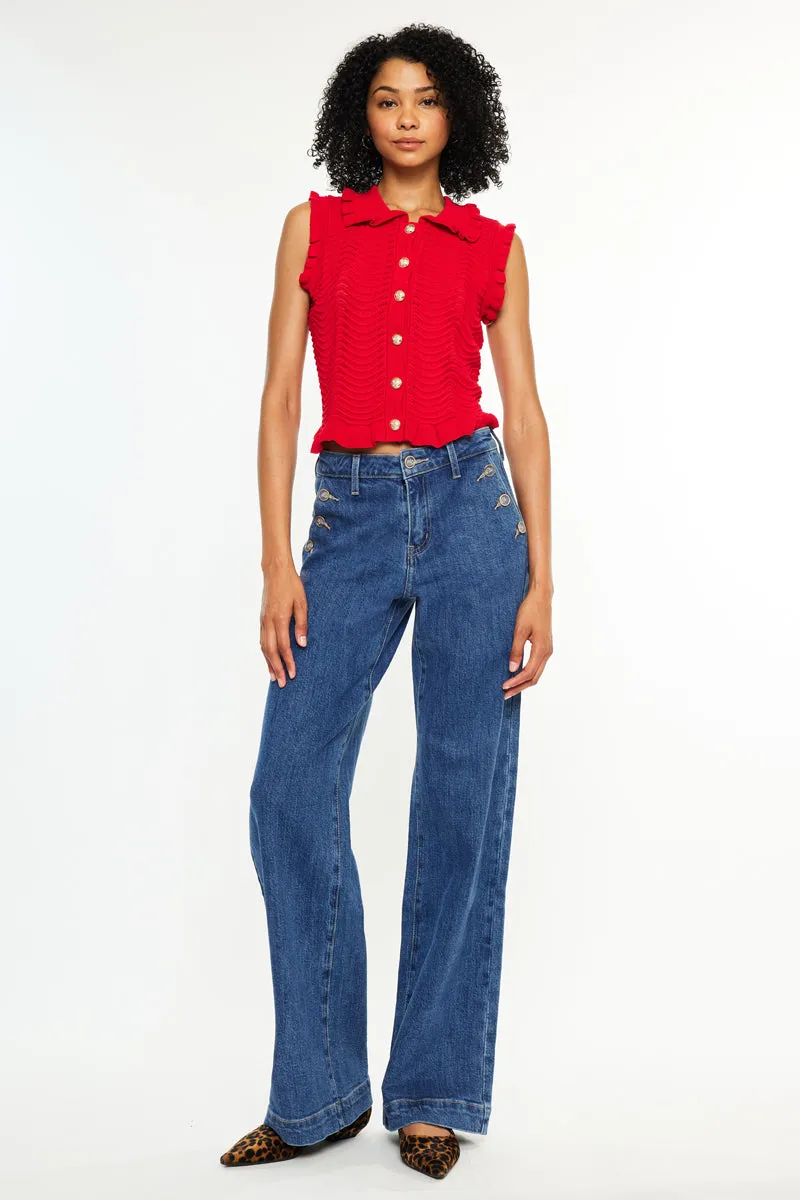 Sol High Rise Wide Leg Trousers sold by Kan Can product image thumbnail 3