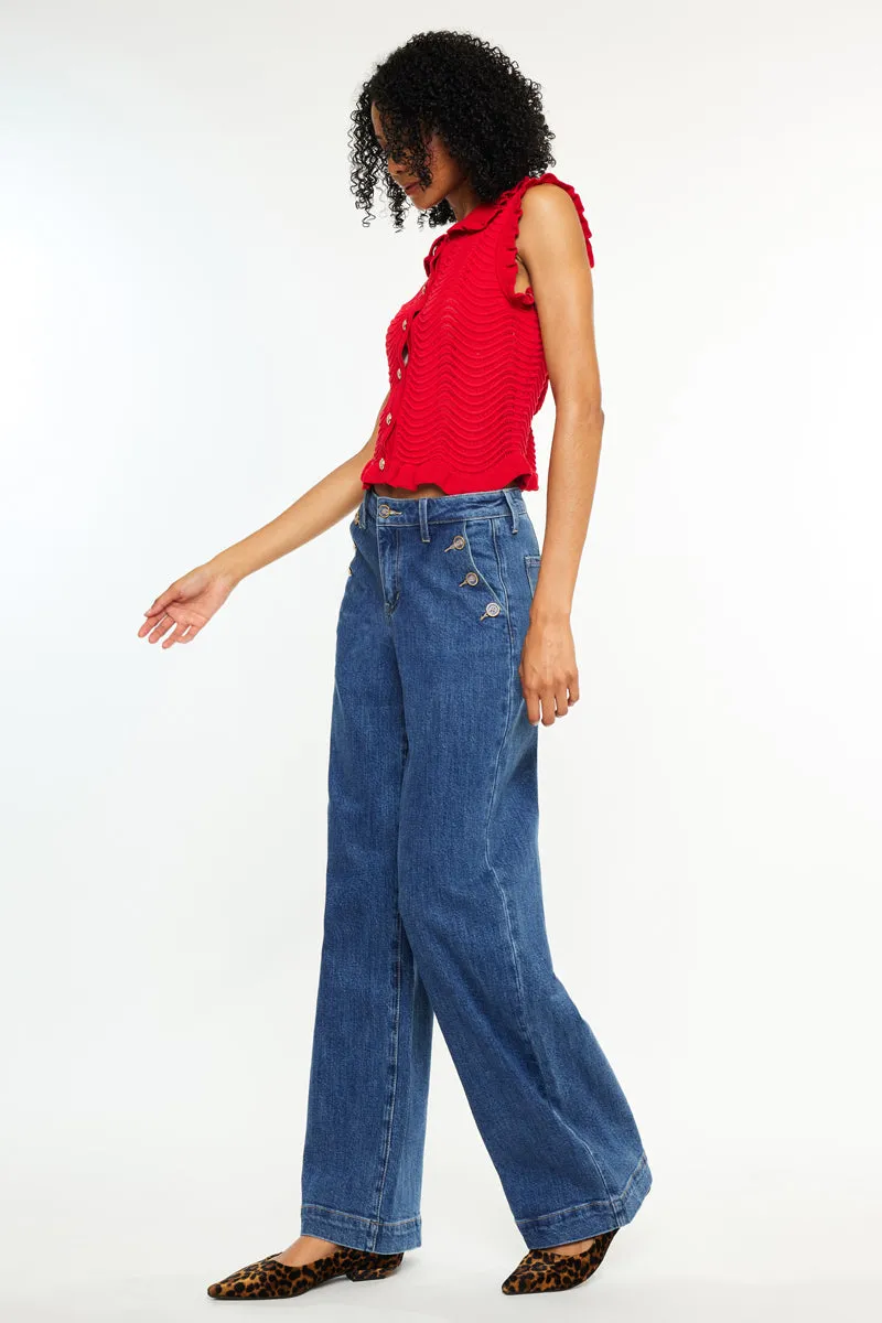 Sol High Rise Wide Leg Trousers sold by Kan Can product image thumbnail 5