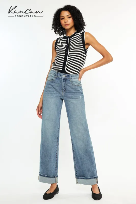 Bellen Essentials High Rise Wide Jeans sold by Kan Can
