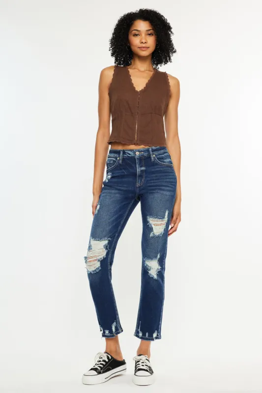 Havenn Ultra High Rise Slim Straight Leg Jeans sold by Kan Can