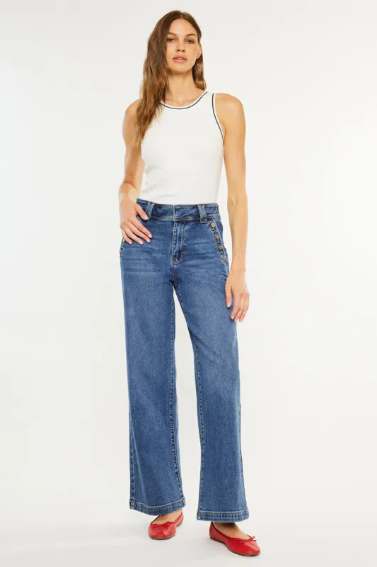 Westwood Ultra High Rise Wide Leg Jeans sold by Kan Can