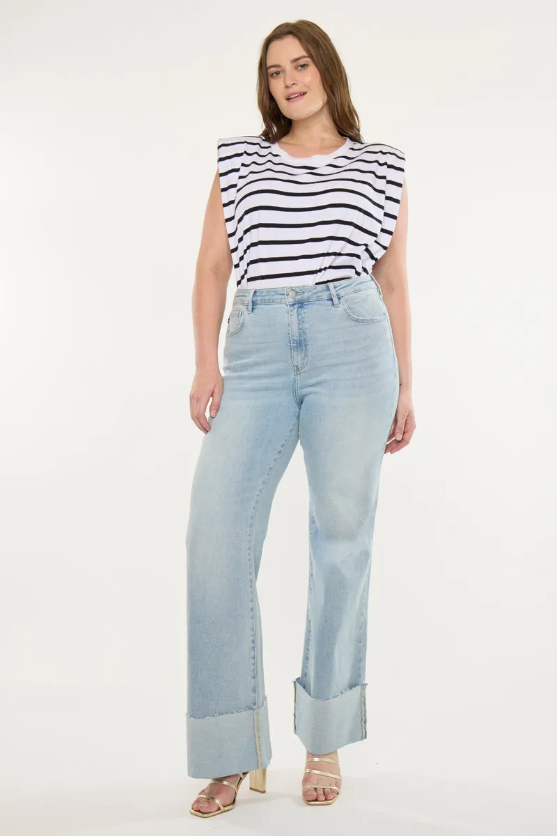 Franny Essentials High Rise Wide Flare Jeans (Plus) sold by Kan Can product image thumbnail 4