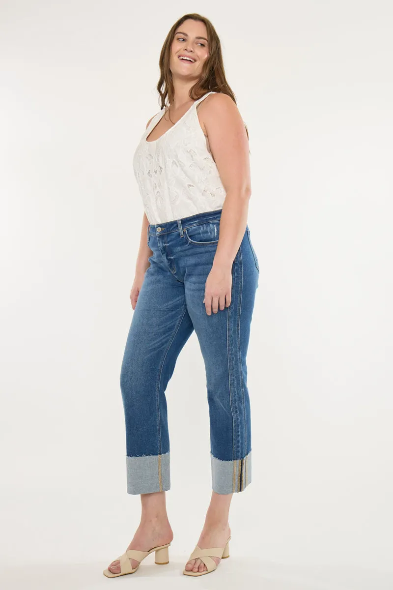 Gisela Mid Rise Crop Straight Jeans (Plus Size) sold by Kan Can product image thumbnail 5