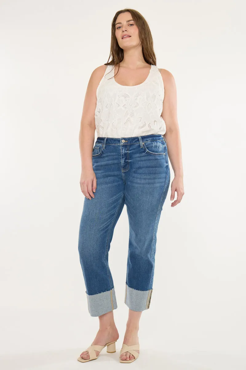 Gisela Mid Rise Crop Straight Jeans (Plus Size) sold by Kan Can product image thumbnail 3