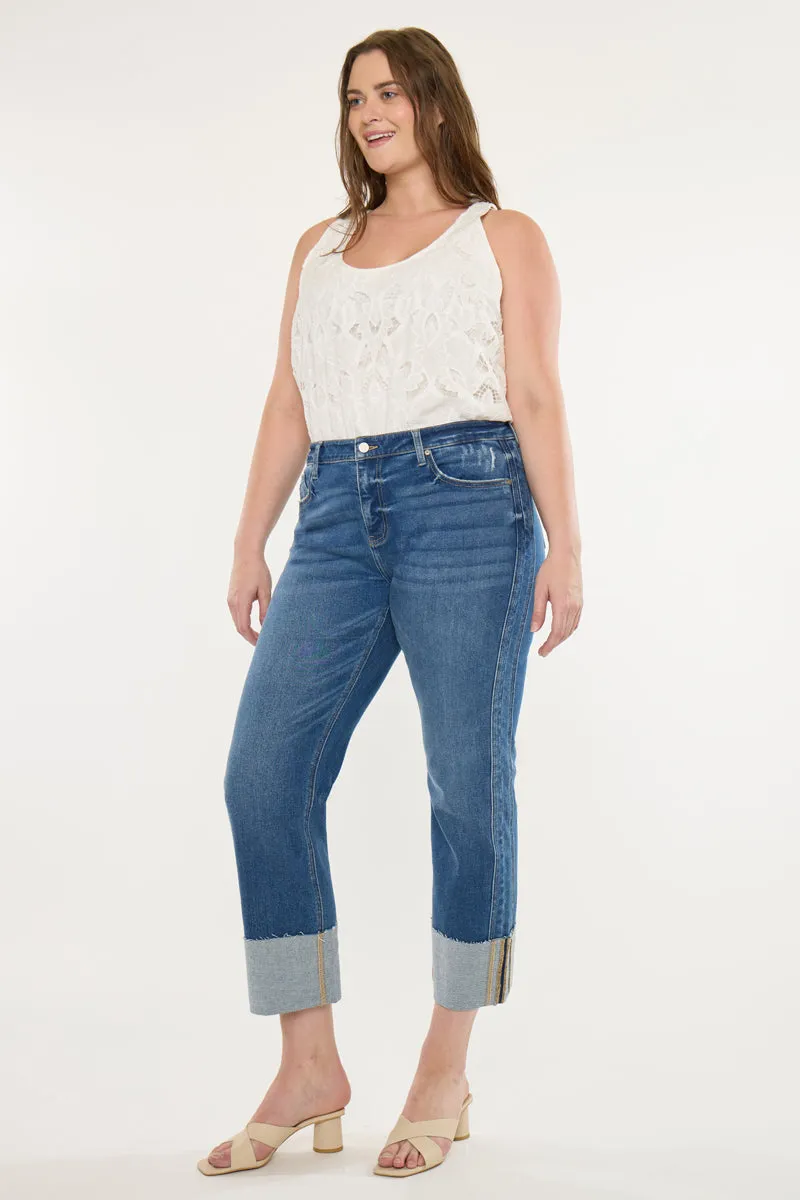 Gisela Mid Rise Crop Straight Jeans (Plus Size) sold by Kan Can product image thumbnail 4