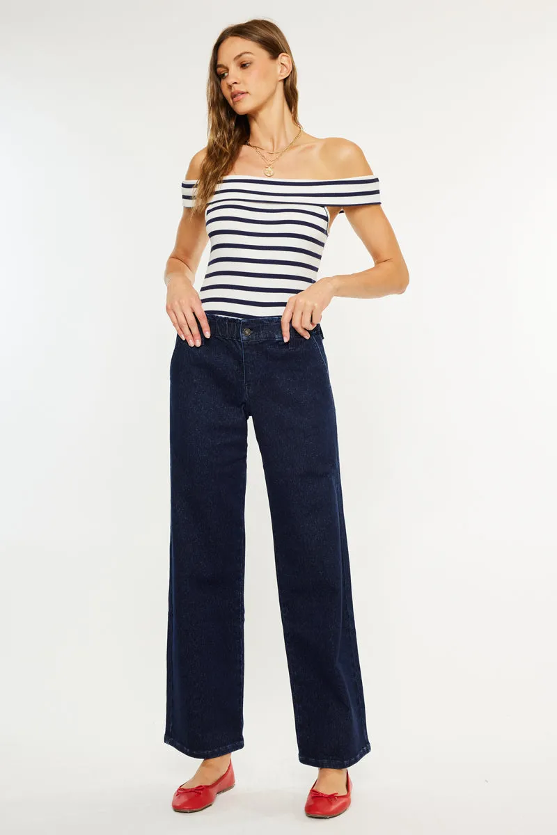 Kayla High Rise Trouser Wide Leg Jeans sold by Kan Can