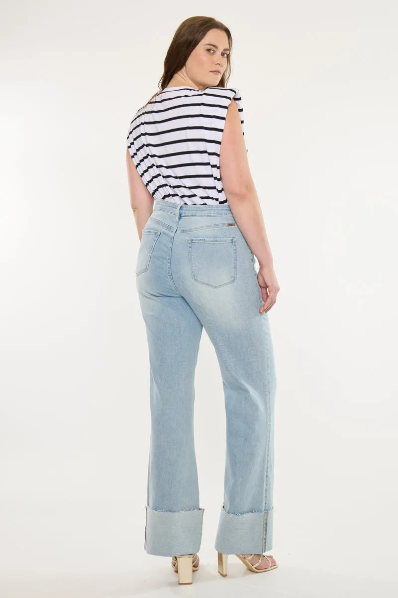 Franny Essentials High Rise Wide Flare Jeans (Plus Size) sold by Kan Can product image thumbnail 2