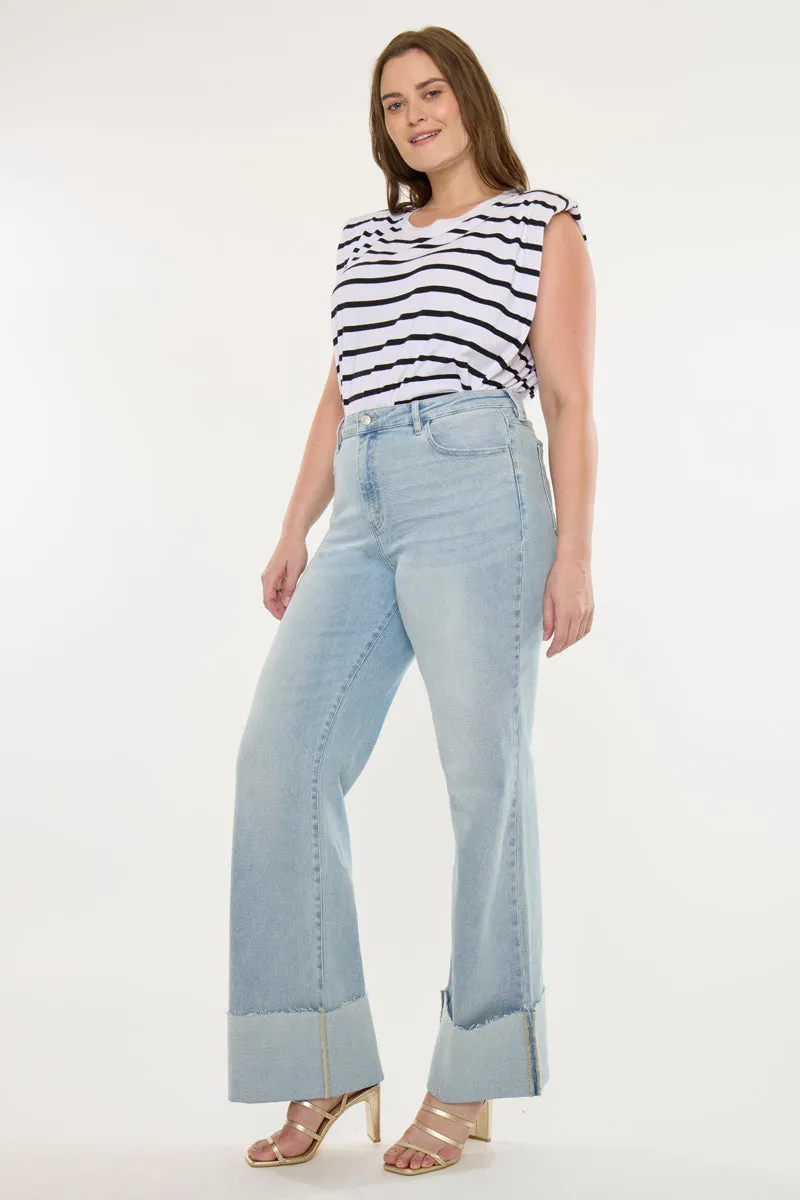 Franny Essentials High Rise Wide Flare Jeans (Plus Size) sold by Kan Can product image thumbnail 5