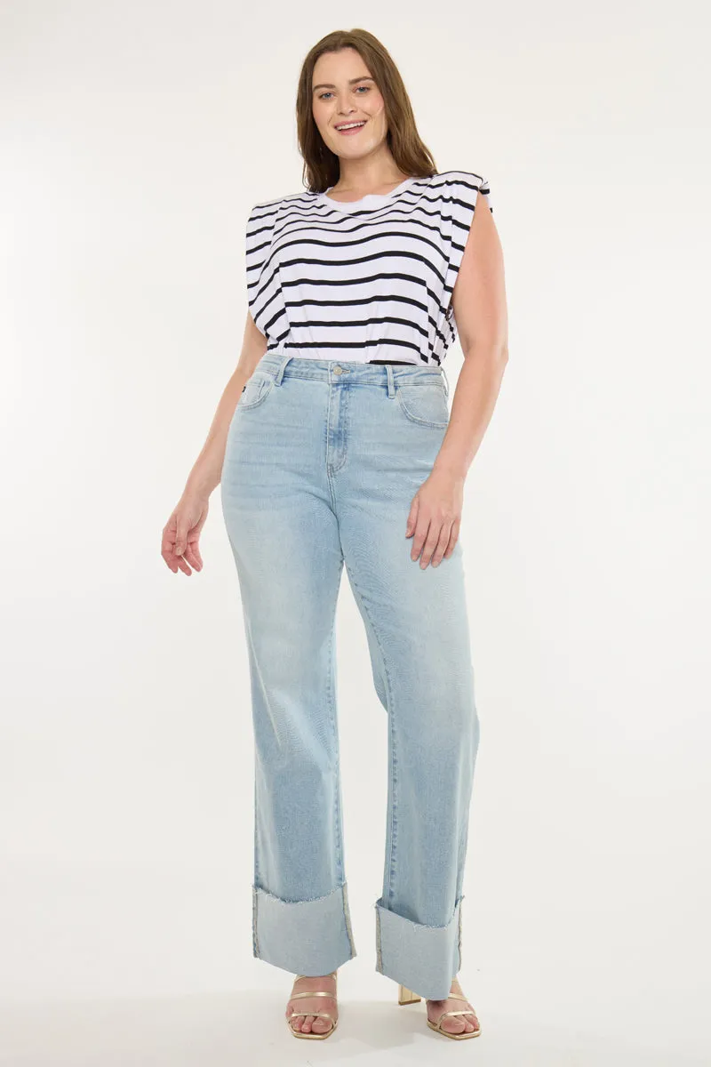 Franny Essentials High Rise Wide Flare Jeans (Plus Size) sold by Kan Can product image thumbnail 3