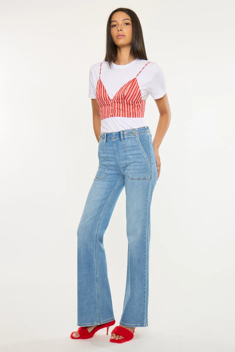 Jane High Rise Wide Flare Jeans sold by Kan Can product image thumbnail 4
