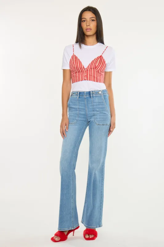 Jane High Rise Wide Flare Jeans sold by Kan Can