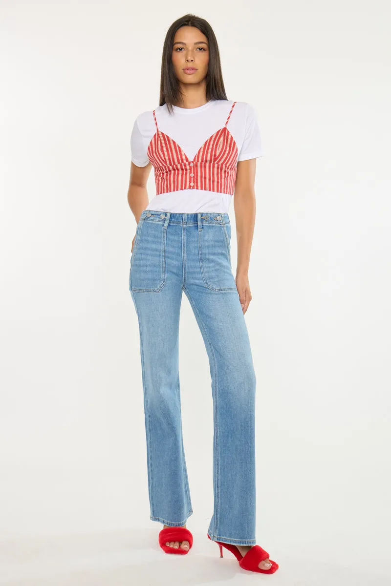 Jane High Rise Wide Flare Jeans sold by Kan Can product image thumbnail 3