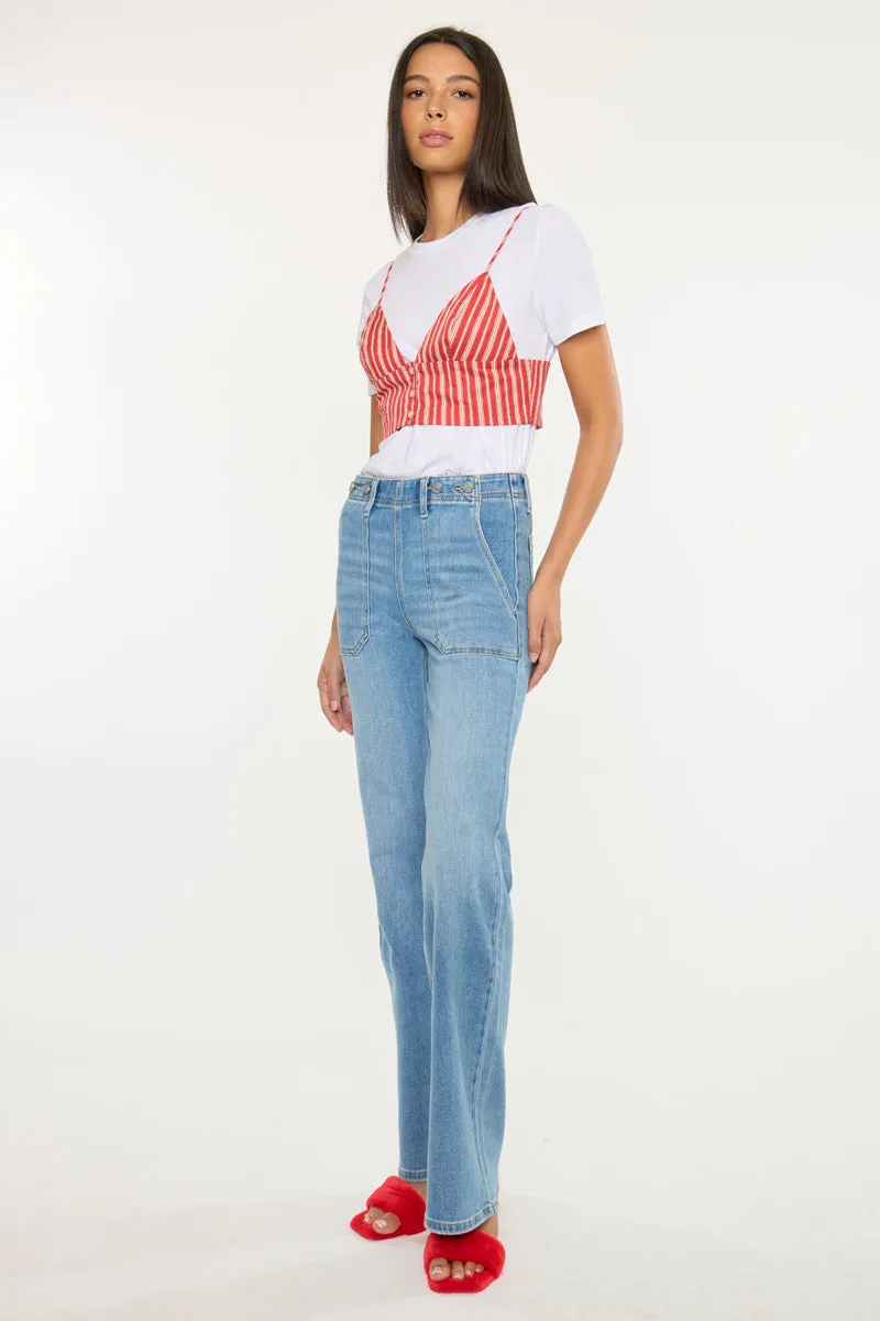 Jane High Rise Wide Flare Jeans sold by Kan Can product image thumbnail 5