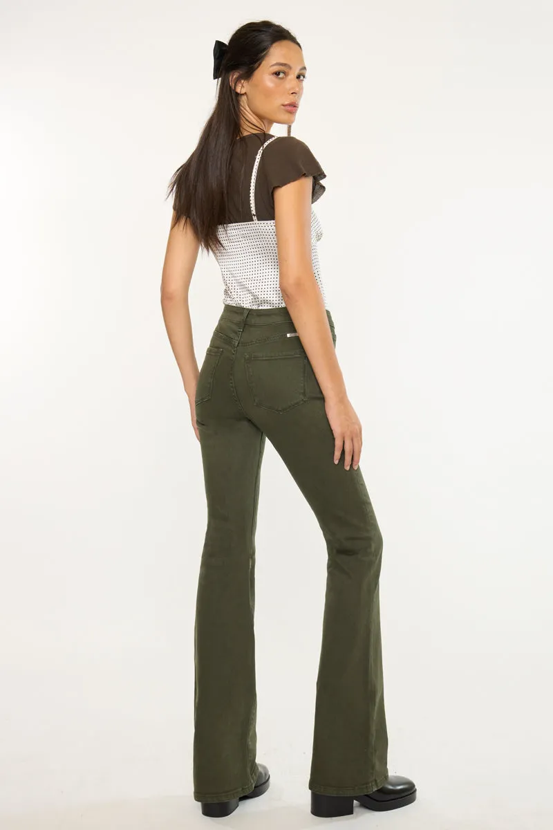 Olive High Rise Flare Jeans sold by Kan Can product image thumbnail 2