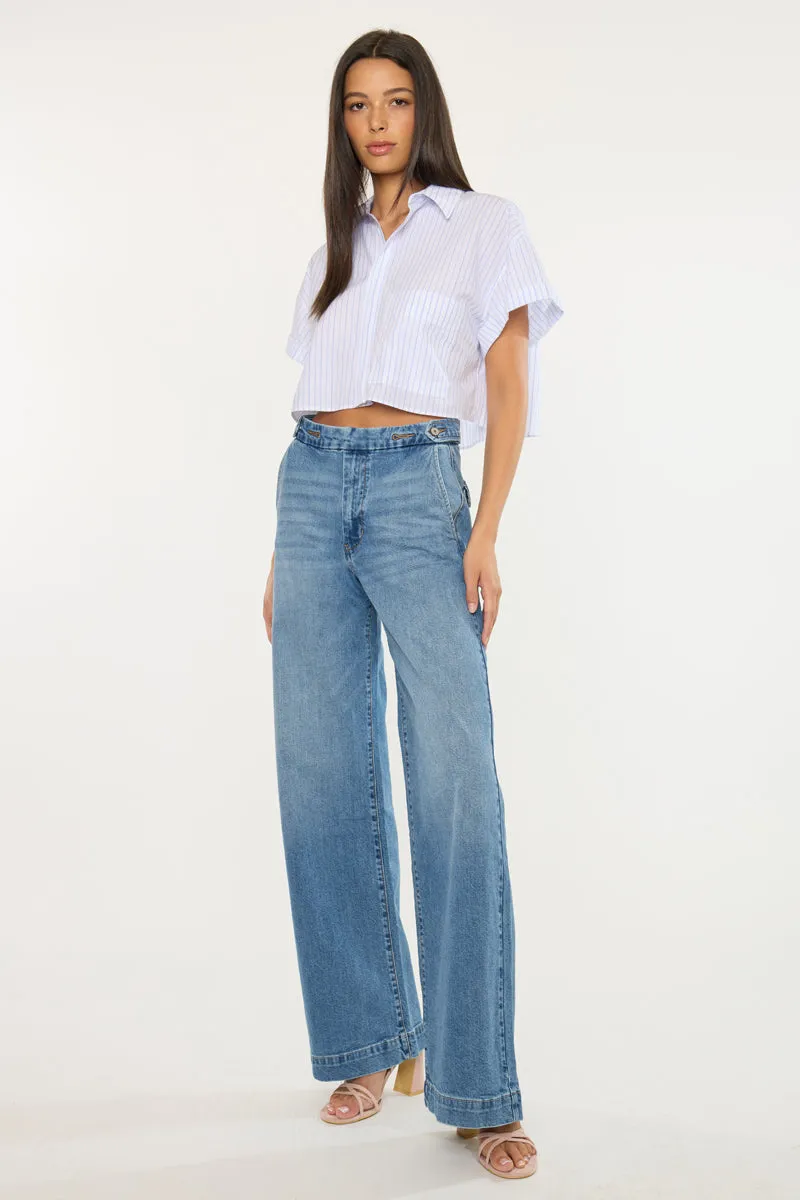 Marnie Ultra High Rise Wide Leg Trousers sold by Kan Can product image thumbnail 3