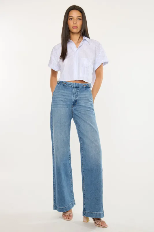 Marnie Ultra High Rise Wide Leg Trousers sold by Kan Can