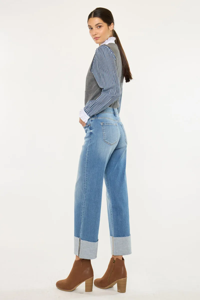 Kenny Mid Rise Crop Wide Leg Jeans sold by Kan Can product image thumbnail 2