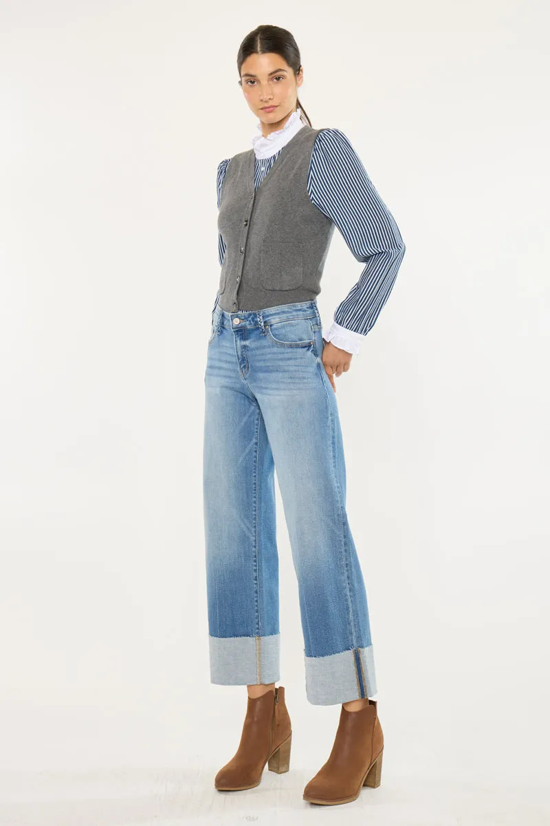Kenny Mid Rise Crop Wide Leg Jeans sold by Kan Can product image thumbnail 4