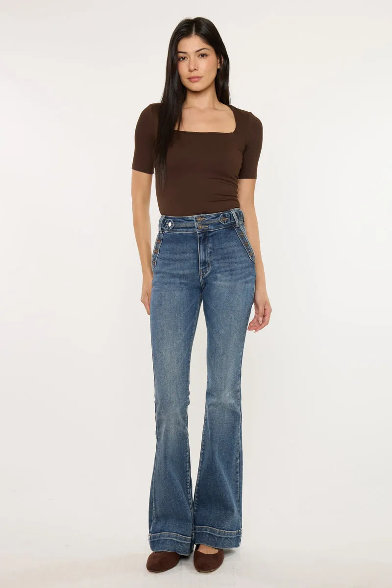 Kiery High Rise Flare Jeans sold by Kan Can