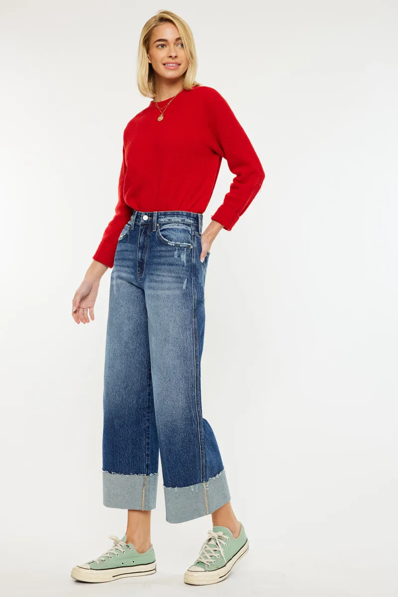Lynn 90's Crop Wide Leg Jeans sold by Kan Can product image thumbnail 5