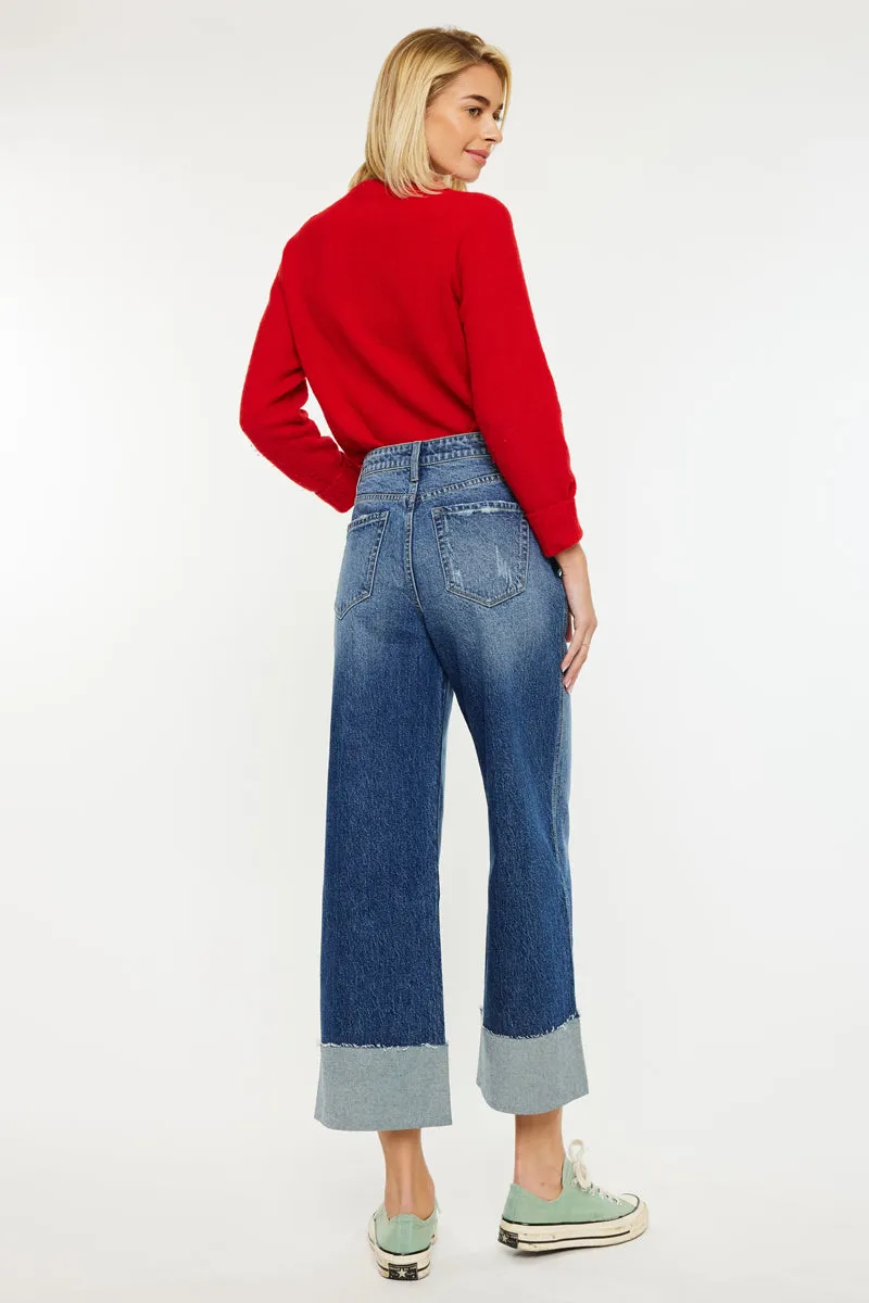 Lynn 90's Crop Wide Leg Jeans sold by Kan Can product image thumbnail 4