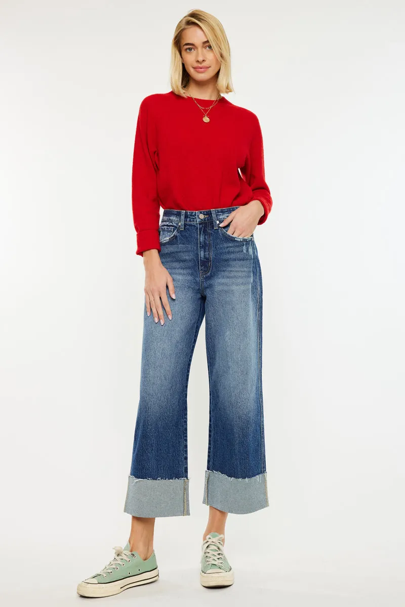 Lynn 90's Crop Wide Leg Jeans sold by Kan Can product image thumbnail 3